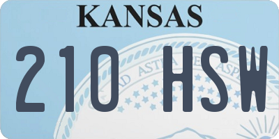 KS license plate 210HSW