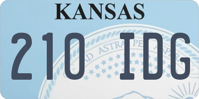 KS license plate 210IDG
