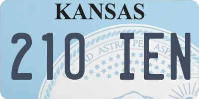 KS license plate 210IEN