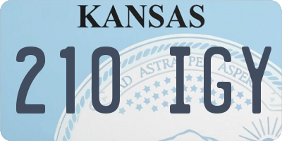 KS license plate 210IGY