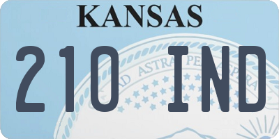 KS license plate 210IND