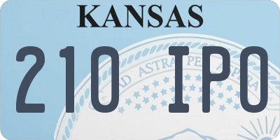 KS license plate 210IPO
