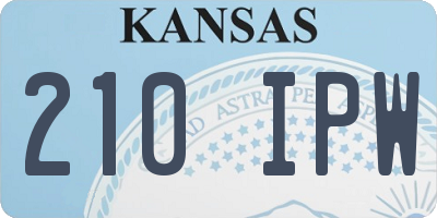 KS license plate 210IPW