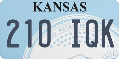 KS license plate 210IQK