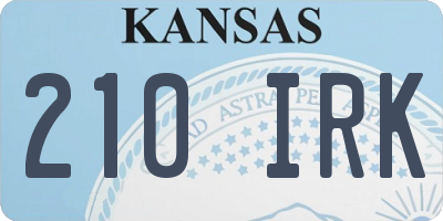 KS license plate 210IRK