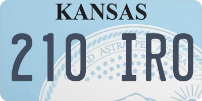 KS license plate 210IRO