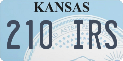 KS license plate 210IRS