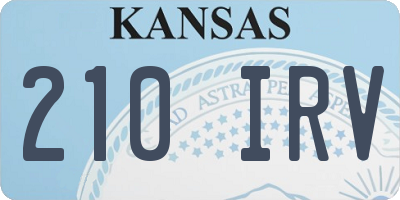 KS license plate 210IRV