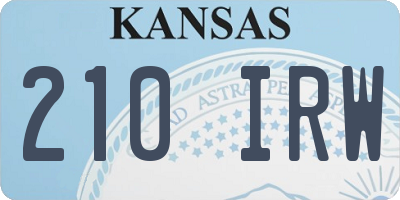 KS license plate 210IRW