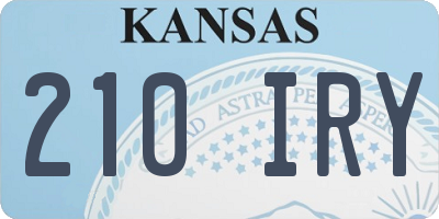 KS license plate 210IRY