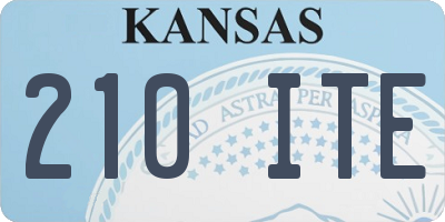 KS license plate 210ITE