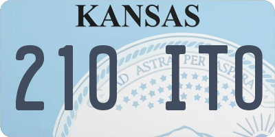 KS license plate 210ITO