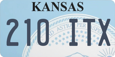 KS license plate 210ITX
