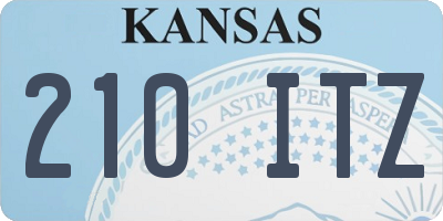 KS license plate 210ITZ