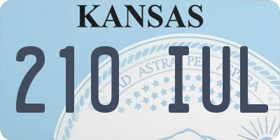 KS license plate 210IUL