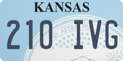 KS license plate 210IVG