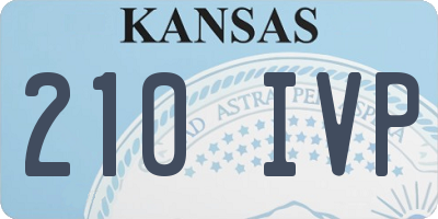 KS license plate 210IVP
