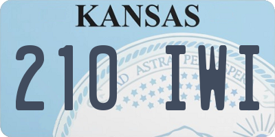 KS license plate 210IWI