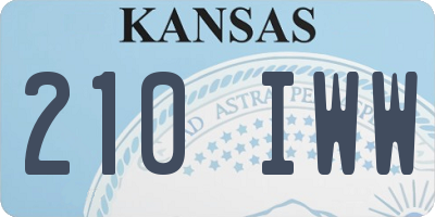 KS license plate 210IWW