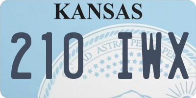 KS license plate 210IWX