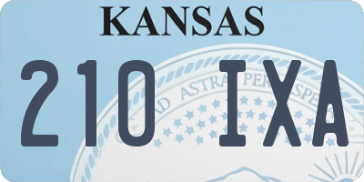 KS license plate 210IXA