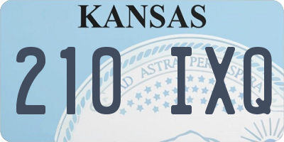 KS license plate 210IXQ