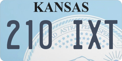 KS license plate 210IXT