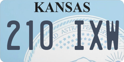 KS license plate 210IXW