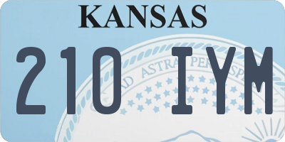 KS license plate 210IYM