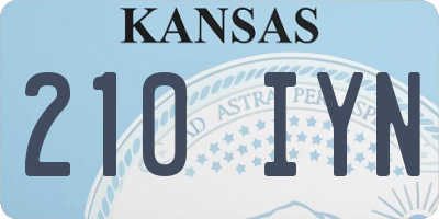 KS license plate 210IYN