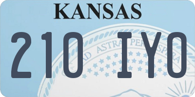 KS license plate 210IYO