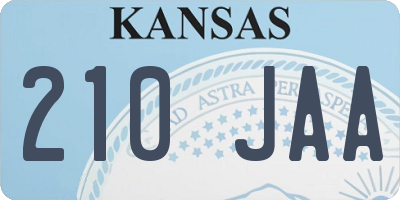 KS license plate 210JAA