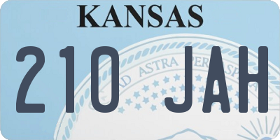 KS license plate 210JAH
