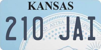 KS license plate 210JAI