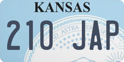 KS license plate 210JAP