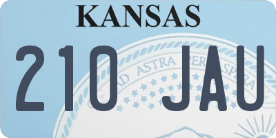 KS license plate 210JAU