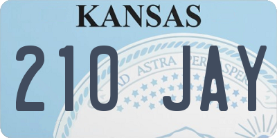KS license plate 210JAY
