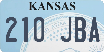 KS license plate 210JBA