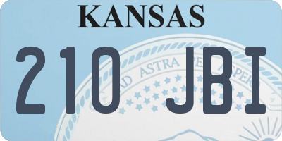 KS license plate 210JBI
