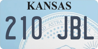 KS license plate 210JBL