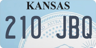 KS license plate 210JBQ
