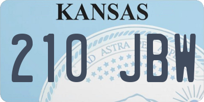 KS license plate 210JBW