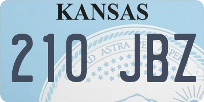 KS license plate 210JBZ