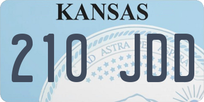 KS license plate 210JDD