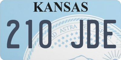 KS license plate 210JDE