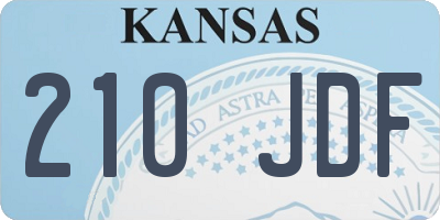 KS license plate 210JDF