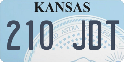 KS license plate 210JDT