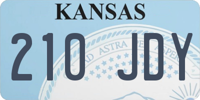 KS license plate 210JDY