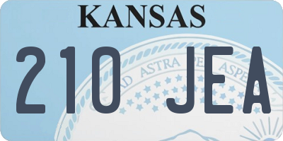 KS license plate 210JEA