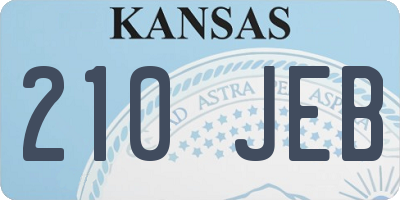 KS license plate 210JEB